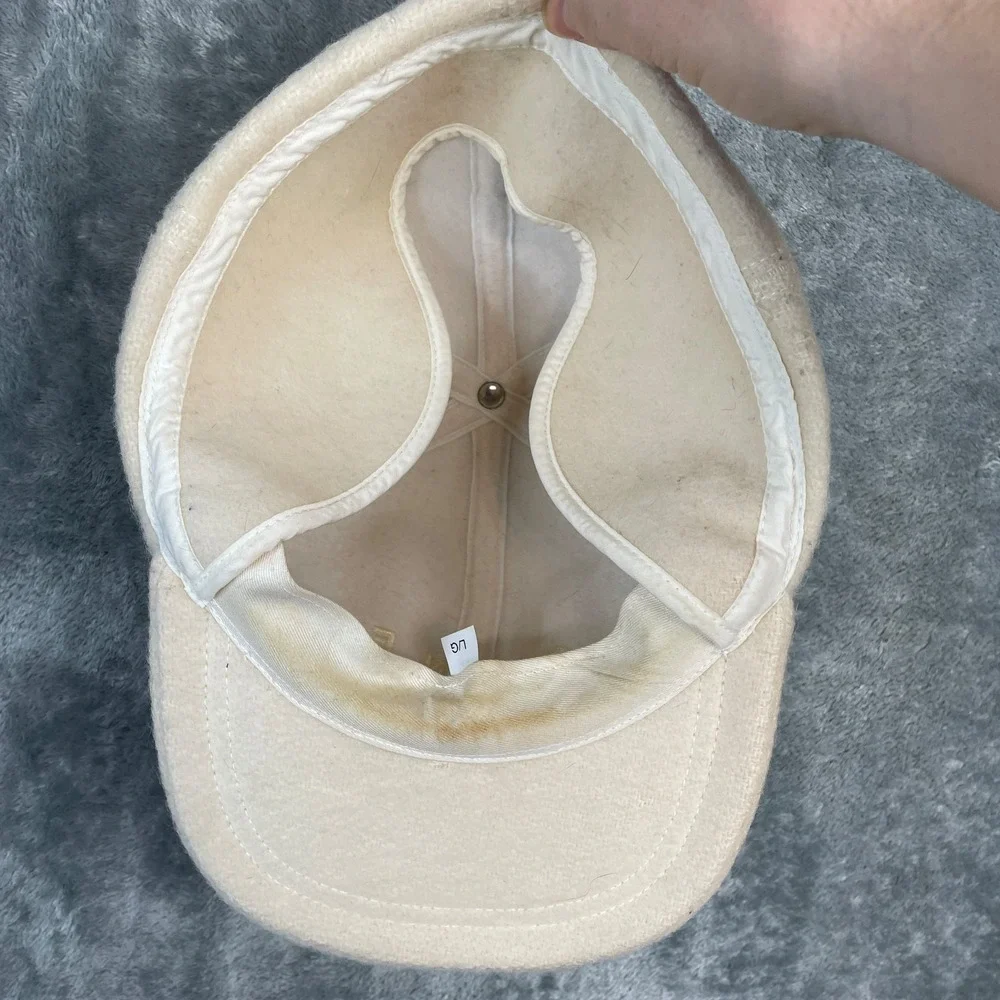 Bogner‎ Wool Trapper Cap Hat Men Large Ivory Convertible Ear Neck Flaps Gorpcore